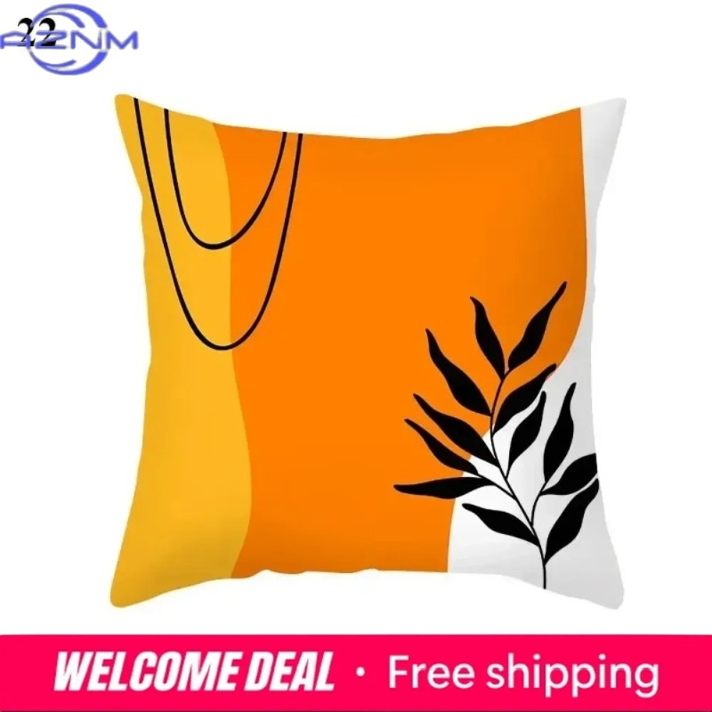 Century Textile & Sewing Supply - Boho Orange Abstract Cushion Cover Mid