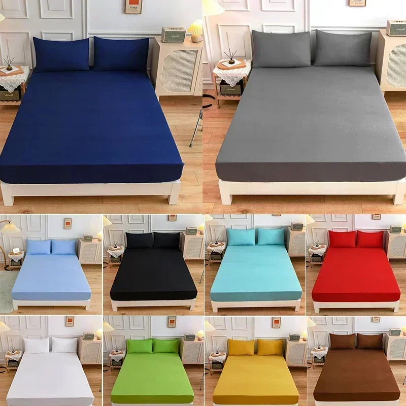 Fabric Softener Sheet - Solid Color Soft Polyester Fitted Sheet