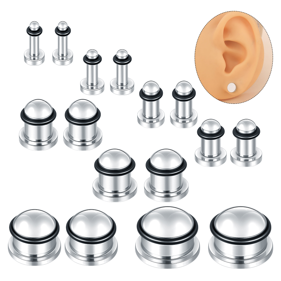 1Pair Stainless Steel Ear Tunn - Seam Gauge Metal recension och pris