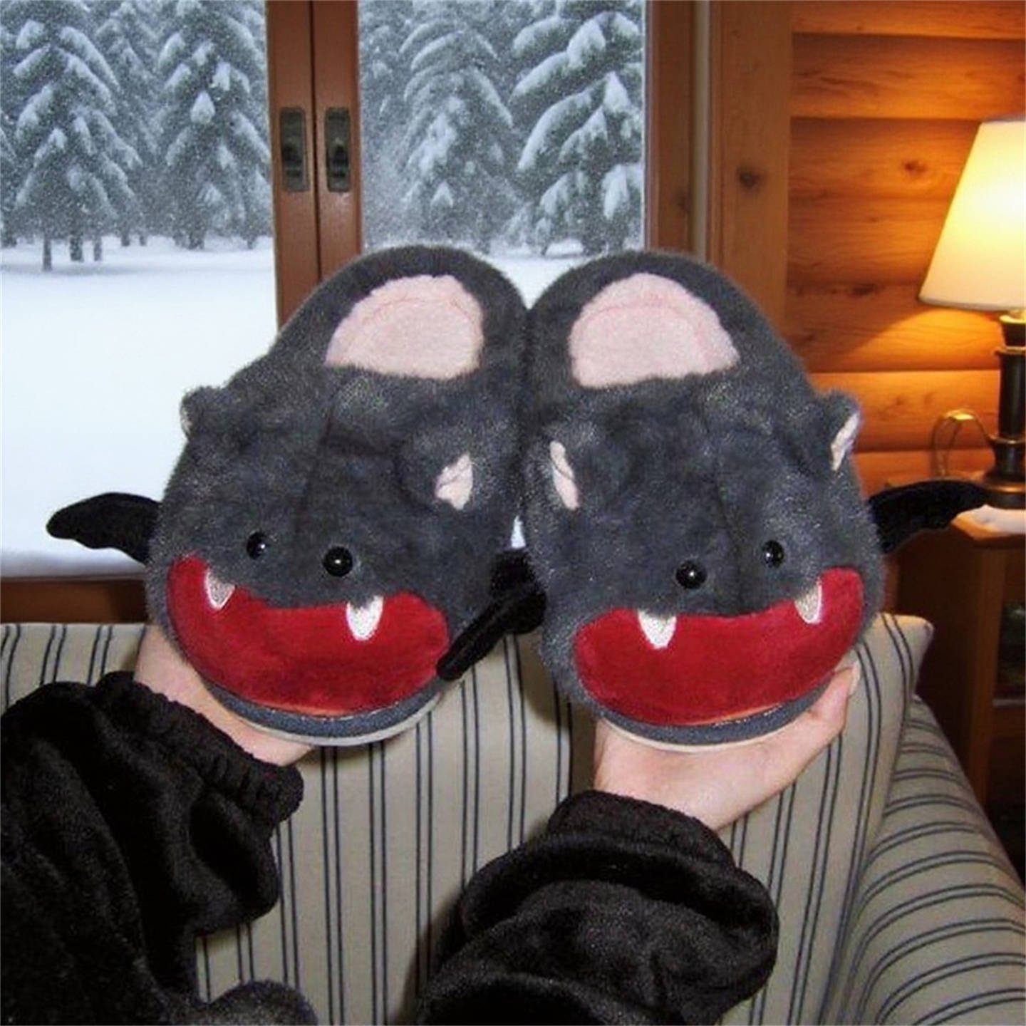 Halloween Bat Plush Slippers W - Sewing Fleece recension och pris