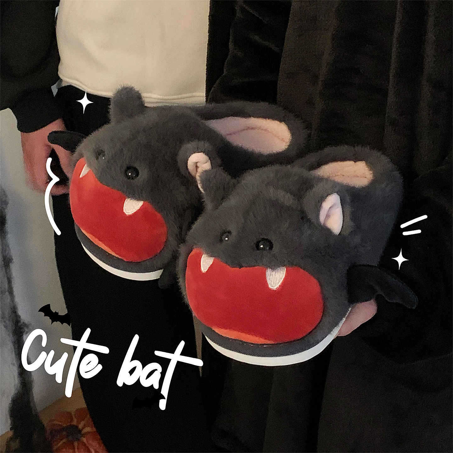 Halloween Bat Plush Slippers W - Sewing Fleece recension och pris