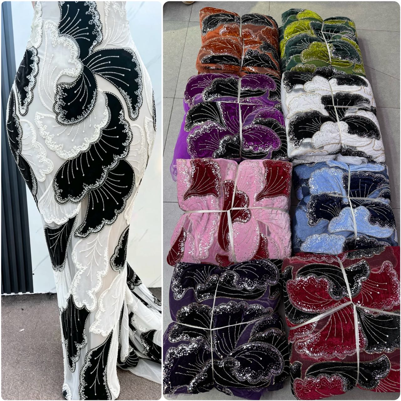 Luxury Sequins Beaded Tulle La - Sewing Velvet Fabric recension och pris
