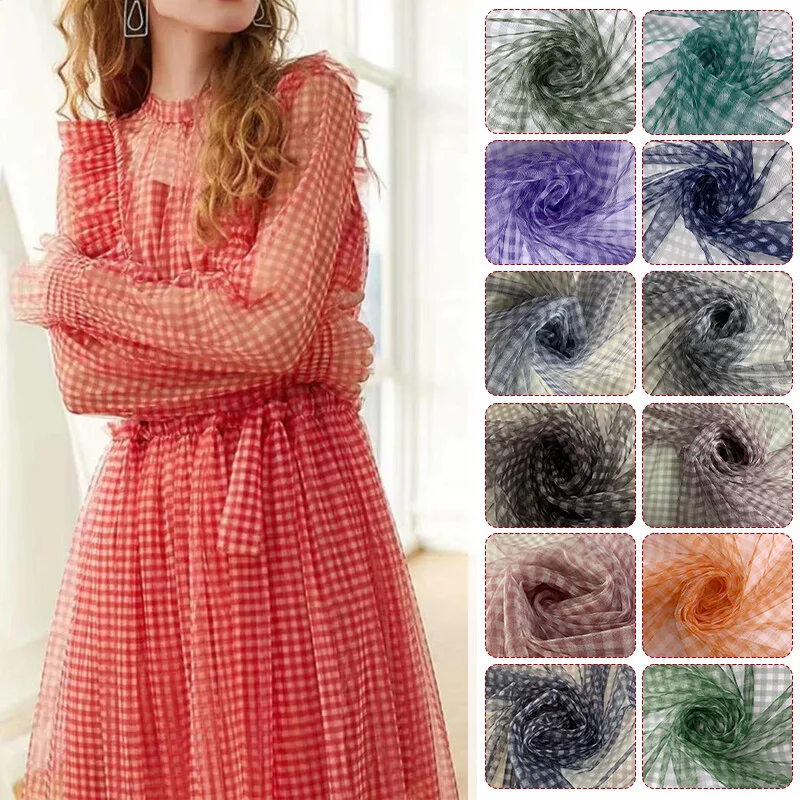 90x150cm Check Mesh Fabric Tra - Sewing Batik recension och pris