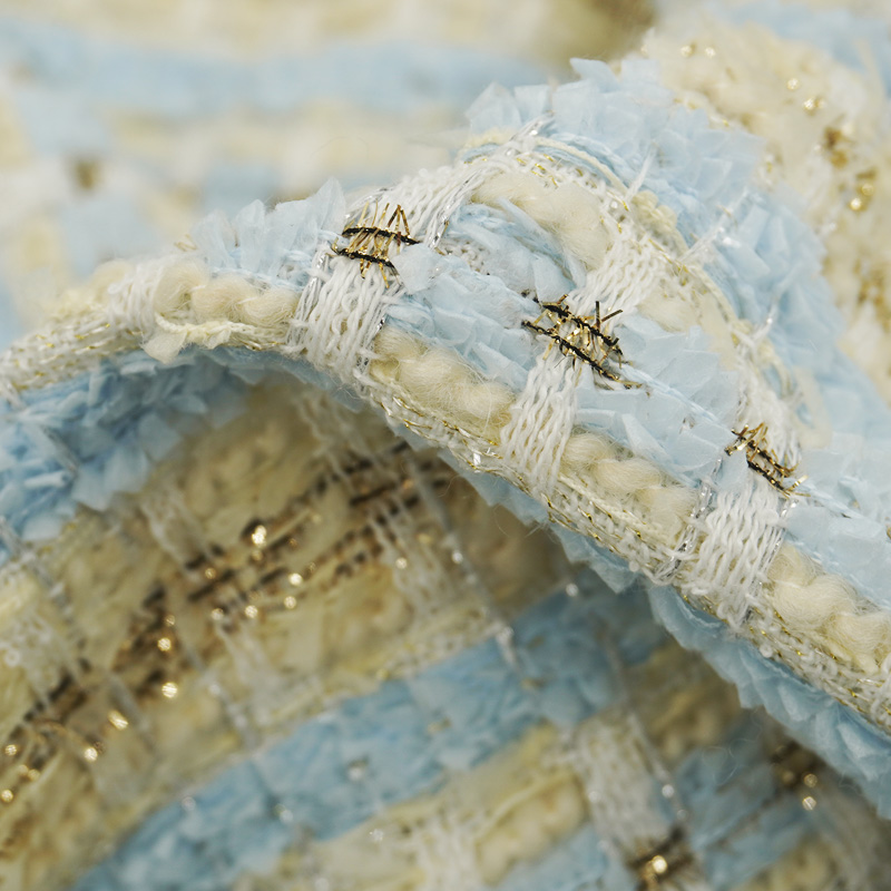 Light Blue Beige Plaid Bouclé  - Sewing Tweed recension och pris
