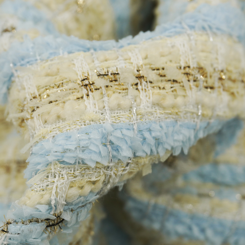 Light Blue Beige Plaid Bouclé  - Sewing Tweed recension och pris