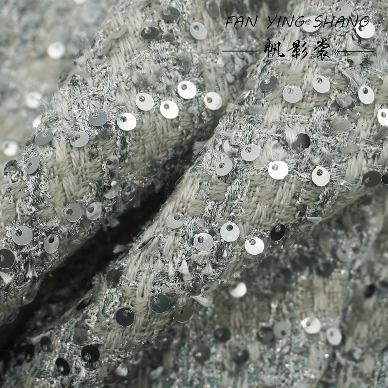 Silver Gray Glitter Sequins Tw - Sewing Tweed recension och pris