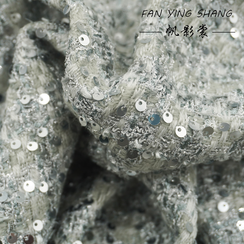 Silver Gray Glitter Sequins Tw - Sewing Tweed recension och pris