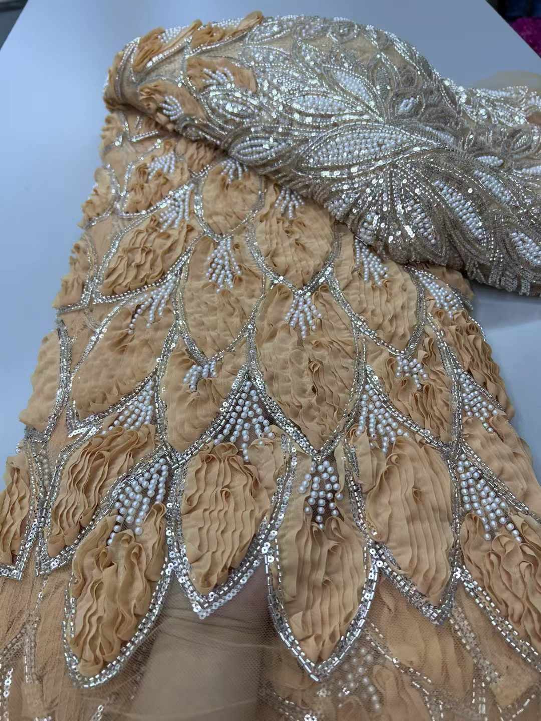 Beaded 3D Lace Fabric Red Lace - Sewing Net recension och pris
