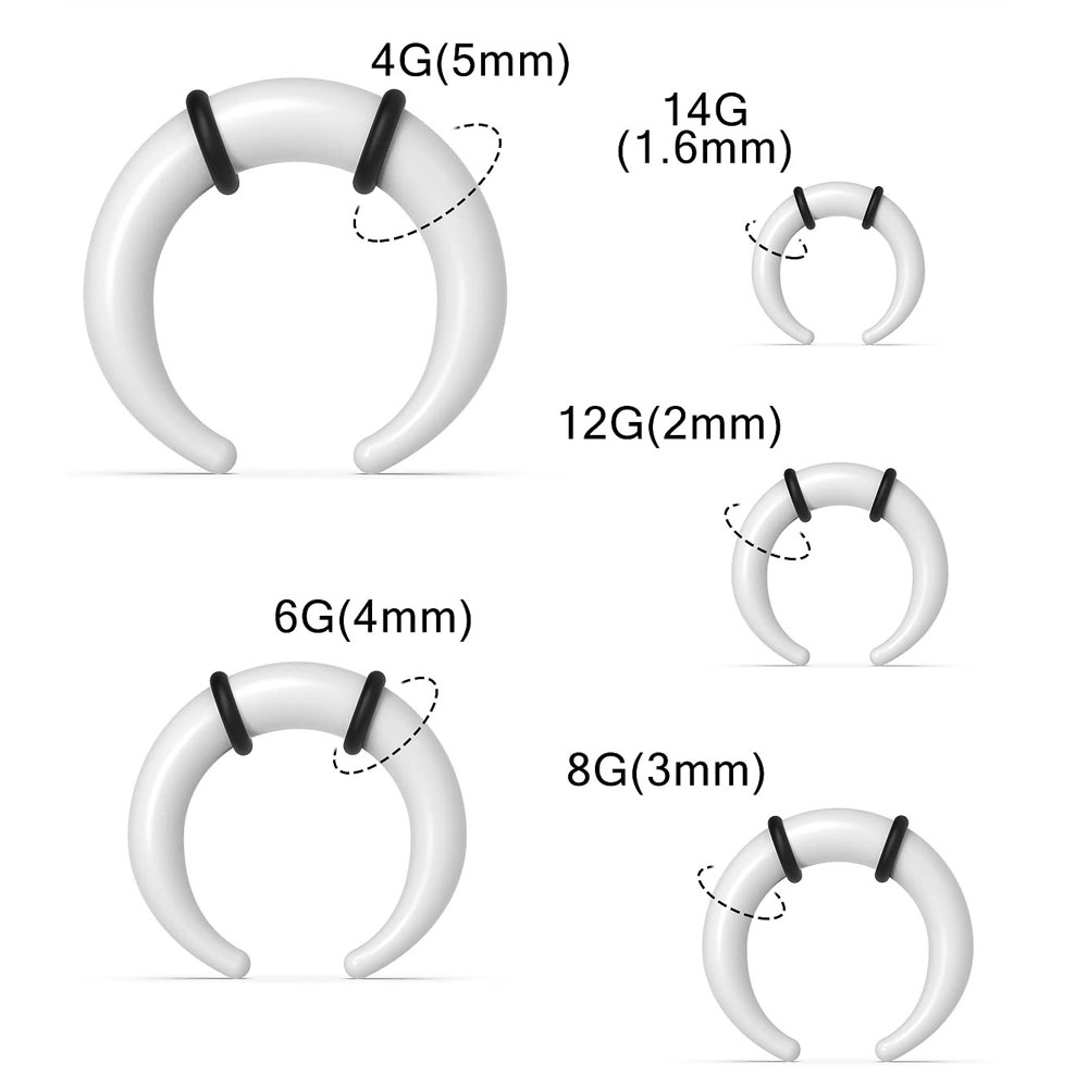Large Septum Rings 14G 12G 8G  - Seam Gauge Metal recension och pris